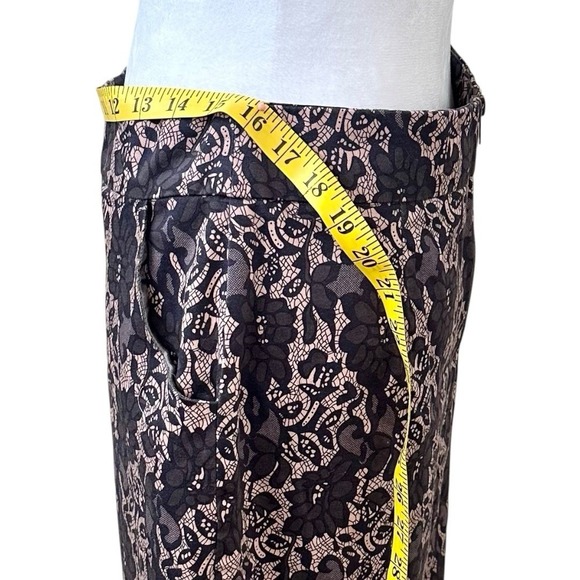 Mikarose Size Medium Pencil Skirt Floral Gray And Brown Office Baddie - Picture 3 of 5